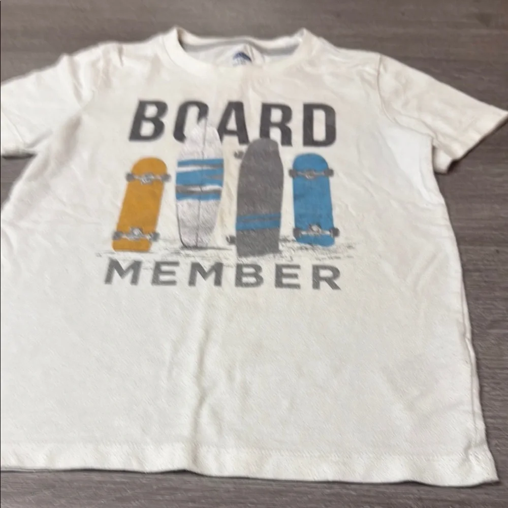 Old Navy White Short Sleeve Tee with Skateboard Graphic